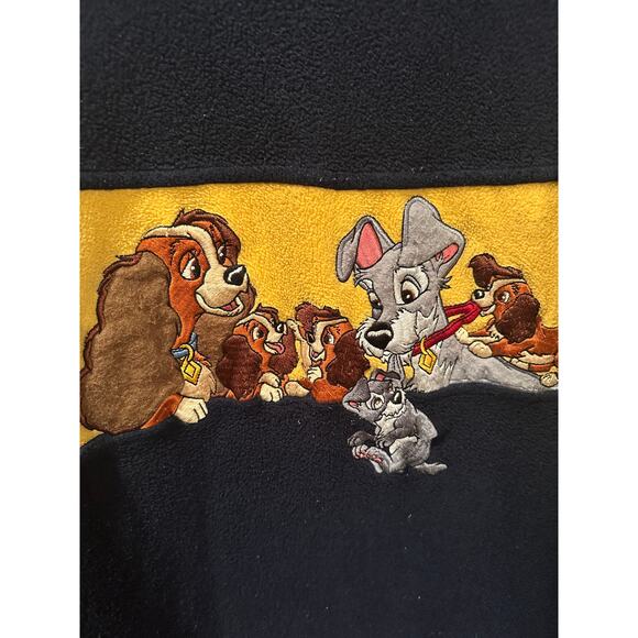 Vintage Disney Store Lady and the Tramp Family Picture Blue Cozy Sweater sz XXL - Picture 2 of 4